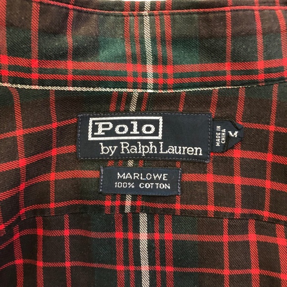 Ralph Lauren Polo Red Green Plaid Marlowe Shirt M - Picture 5 of 8